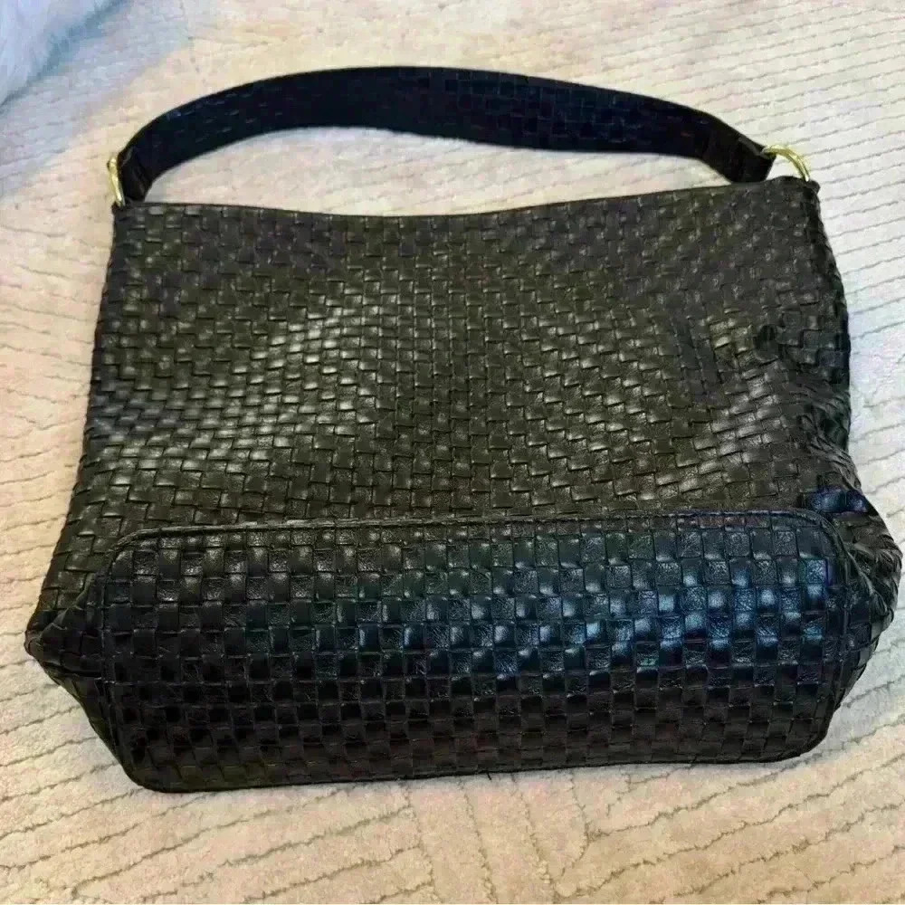 Black faux leather shoulder purse - Picture 5 of 7